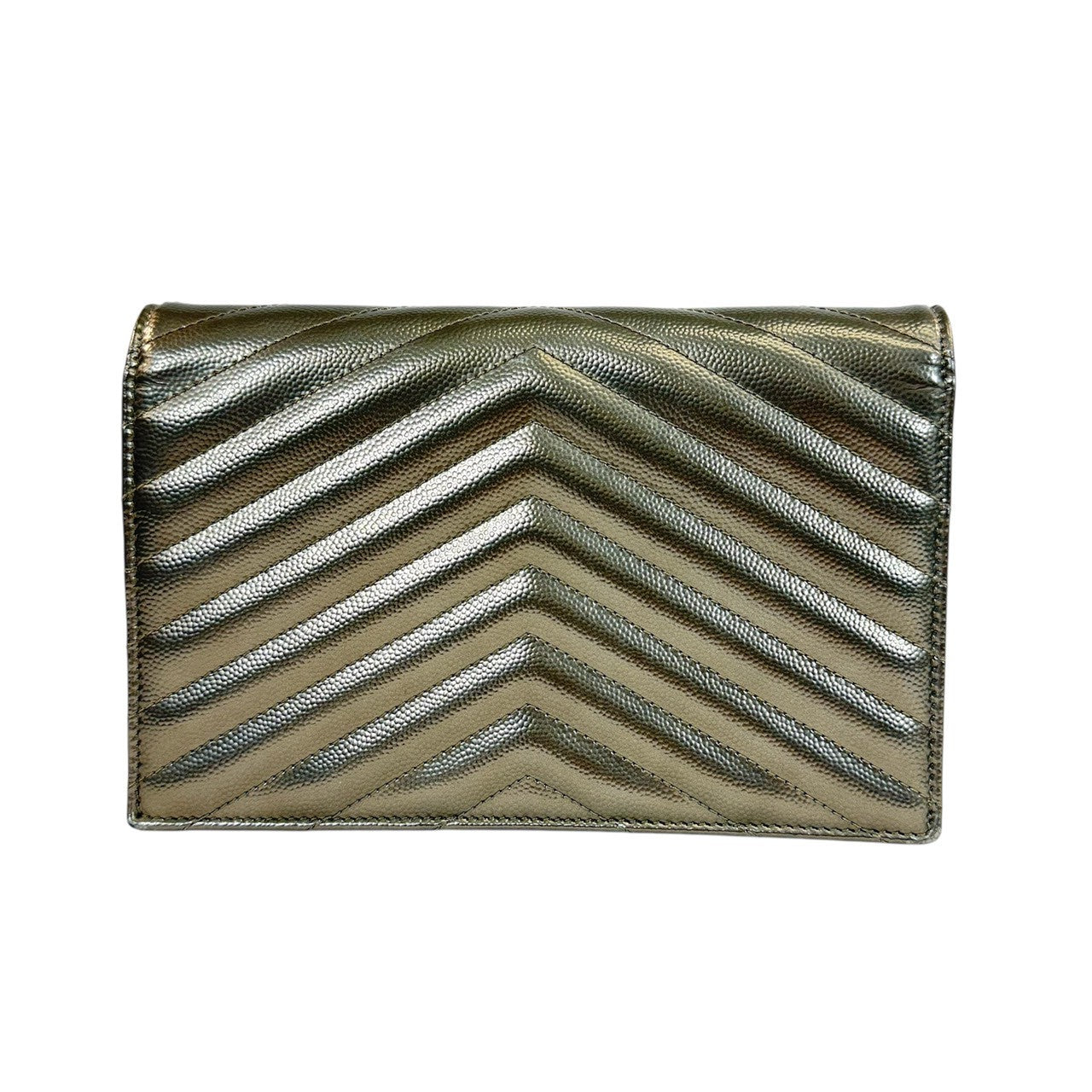 Yves Saint Laurent カサンドラ エンベロープ チェーンウォレット レザー ゴールド金具