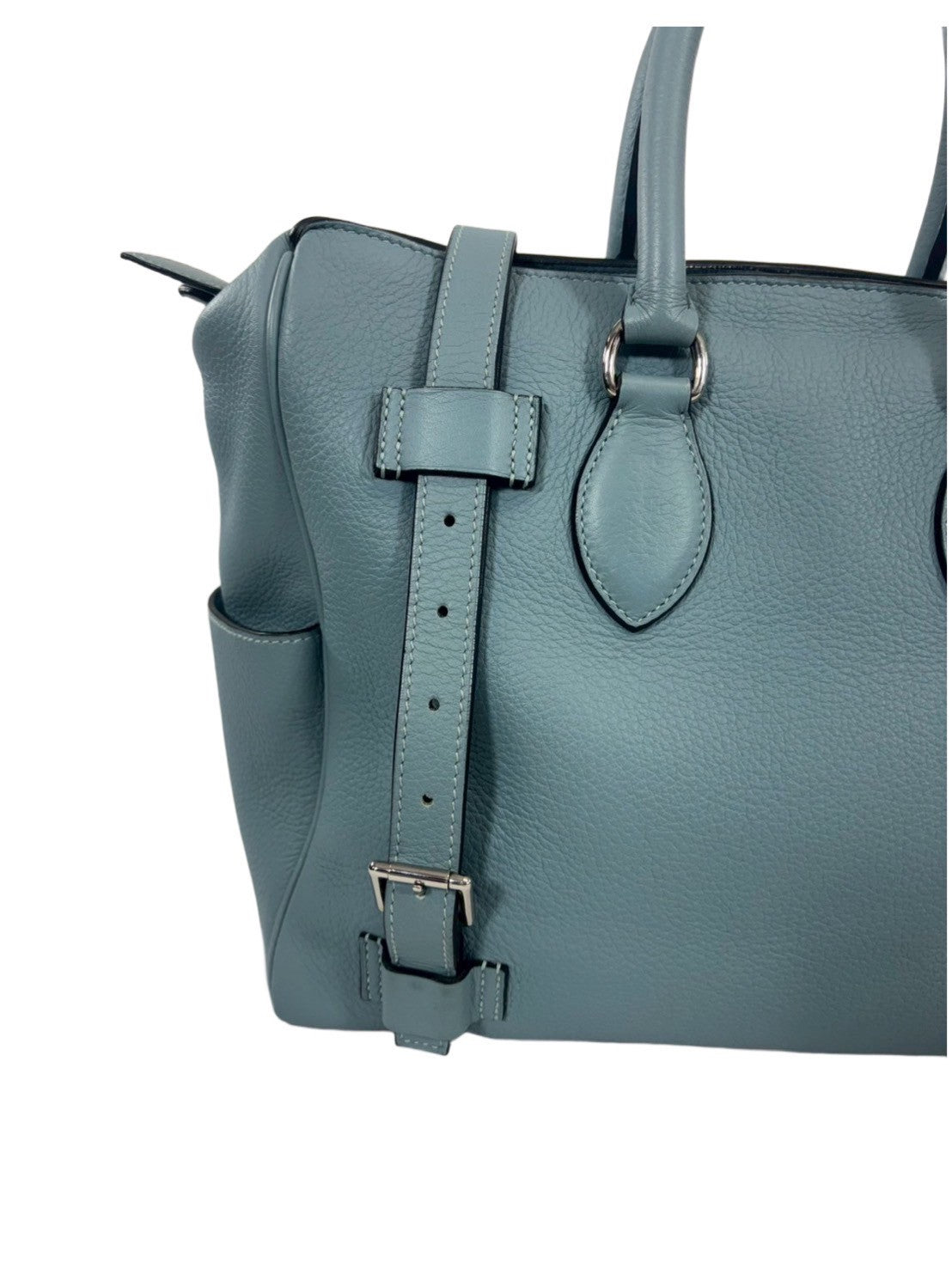 Hermès Pur Sangle 31, □M stamped, 2016, Taurillon Clemence leather, Ciel, silver hardware