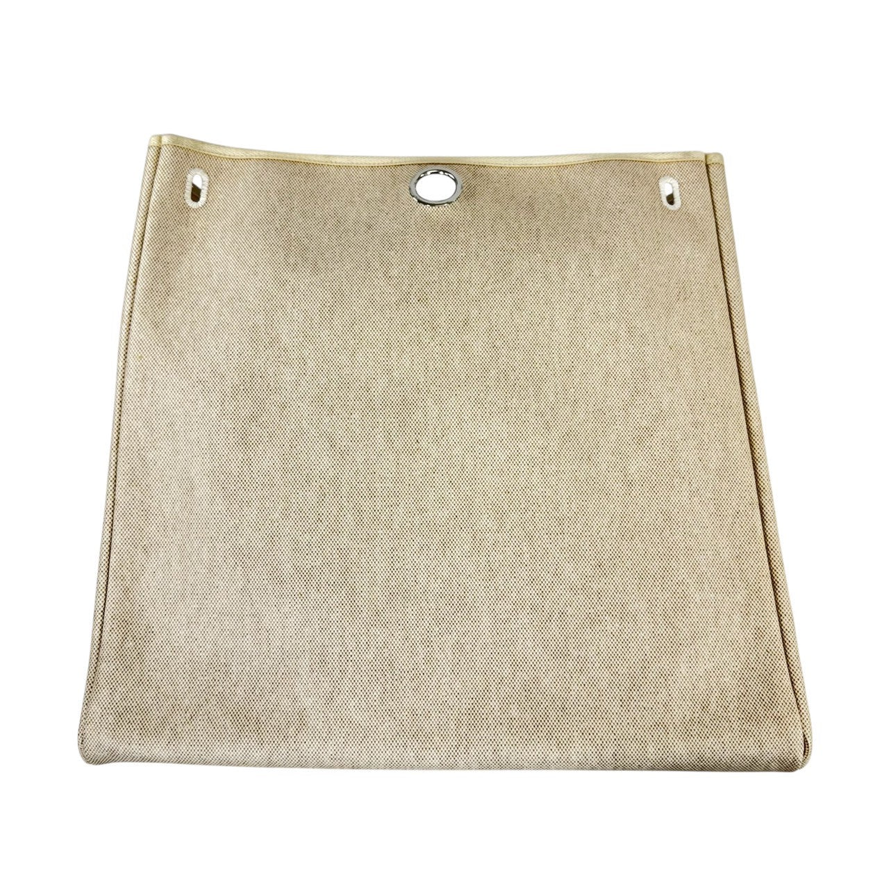 HERMES エールバッグMM □D刻印　2007年　トワルアッシュxレザー ベージュ シルバー金具