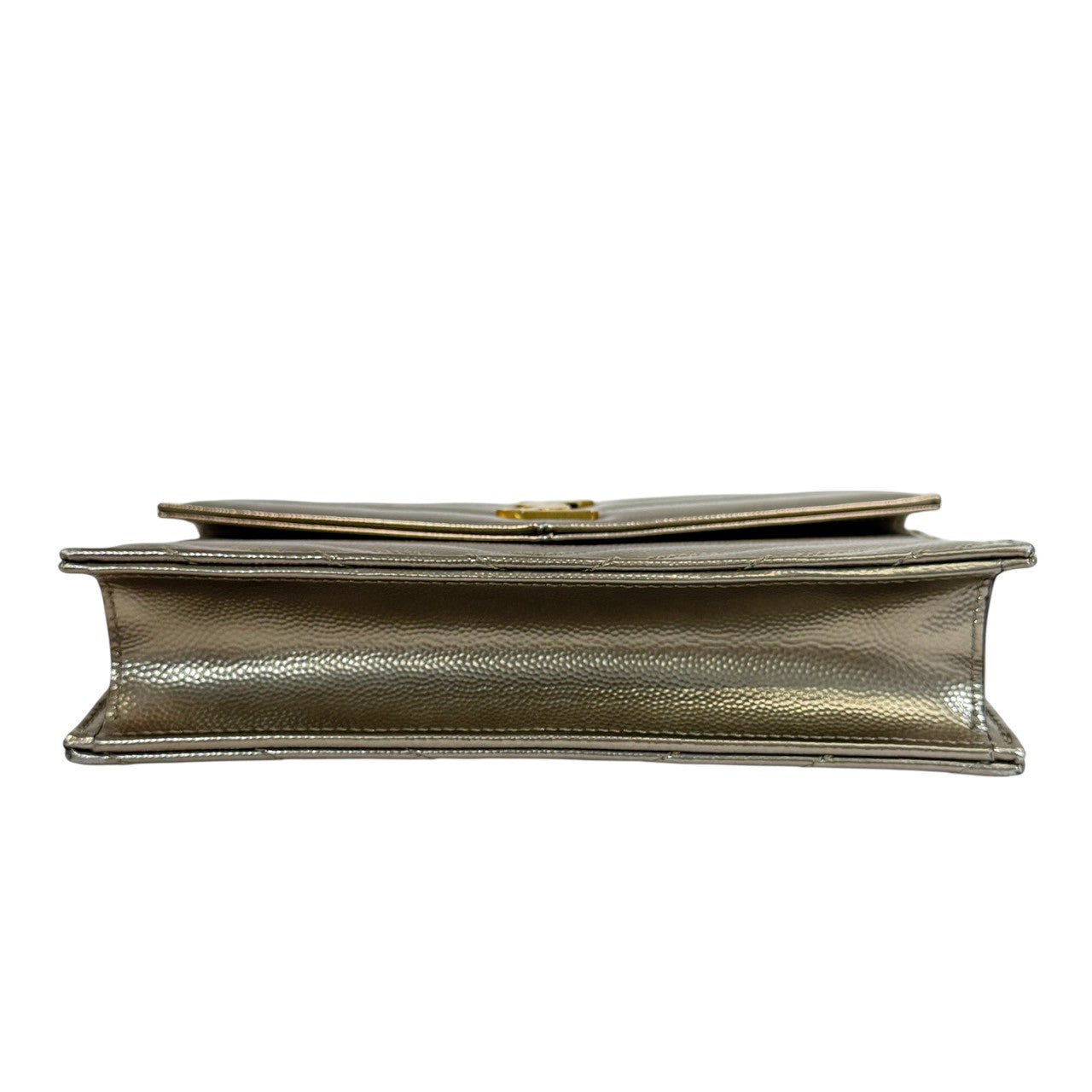Yves Saint Laurent カサンドラ エンベロープ チェーンウォレット　レザー　ゴールド金具