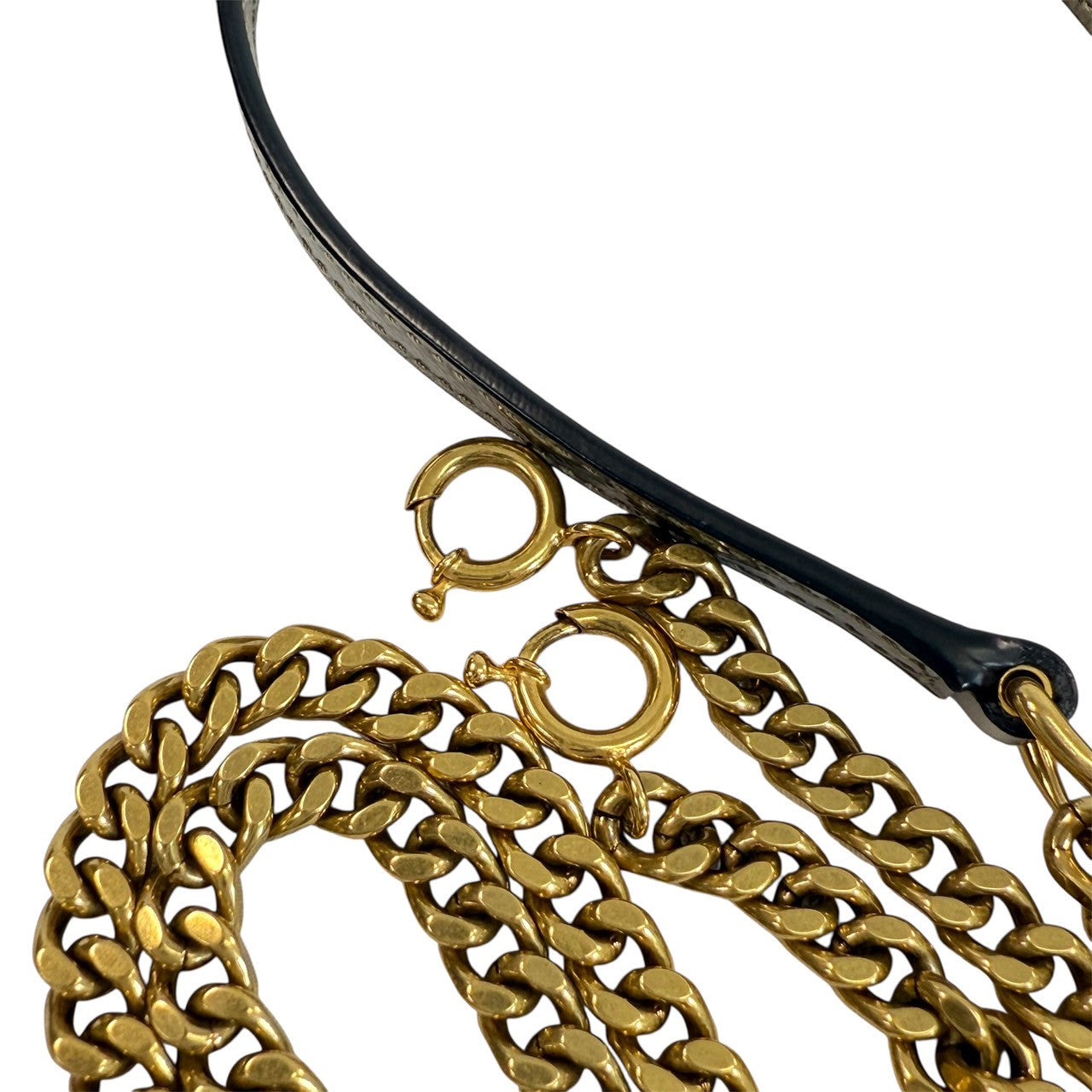 Yves Saint Laurent カサンドラ エンベロープ チェーンウォレット　レザー　ゴールド金具