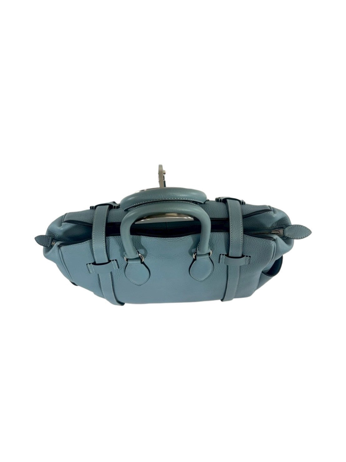 Hermès Pur Sangle 31, □M stamped, 2016, Taurillon Clemence leather, Ciel, silver hardware