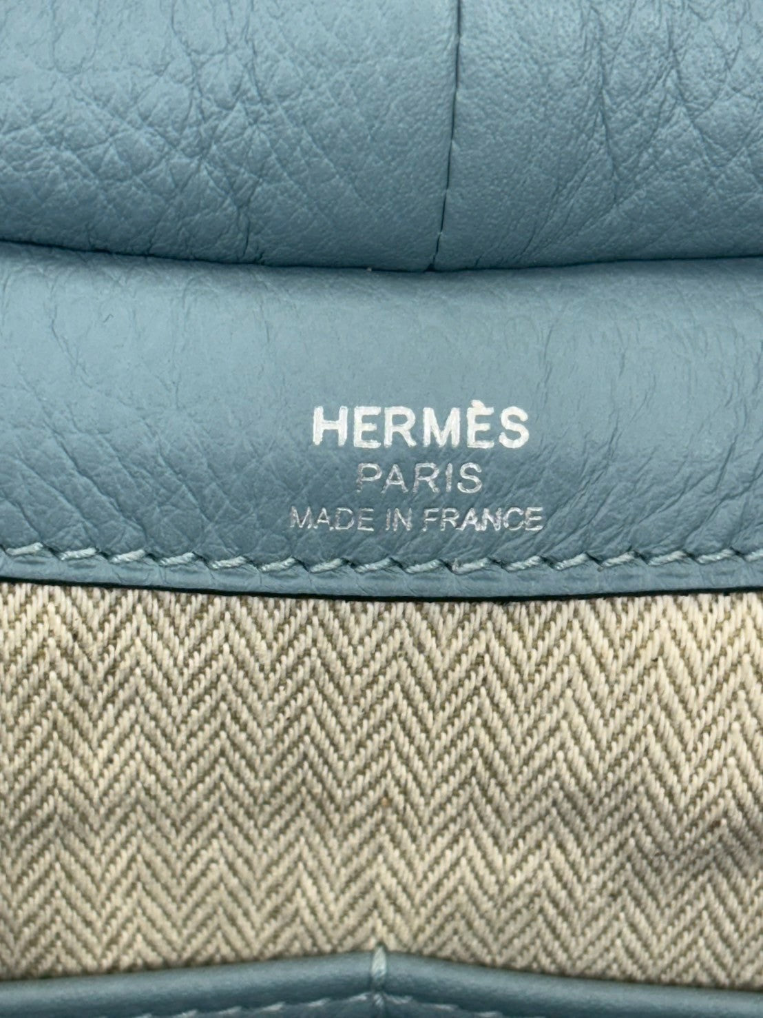 Hermès Pur Sangle 31, □M stamped, 2016, Taurillon Clemence leather, Ciel, silver hardware