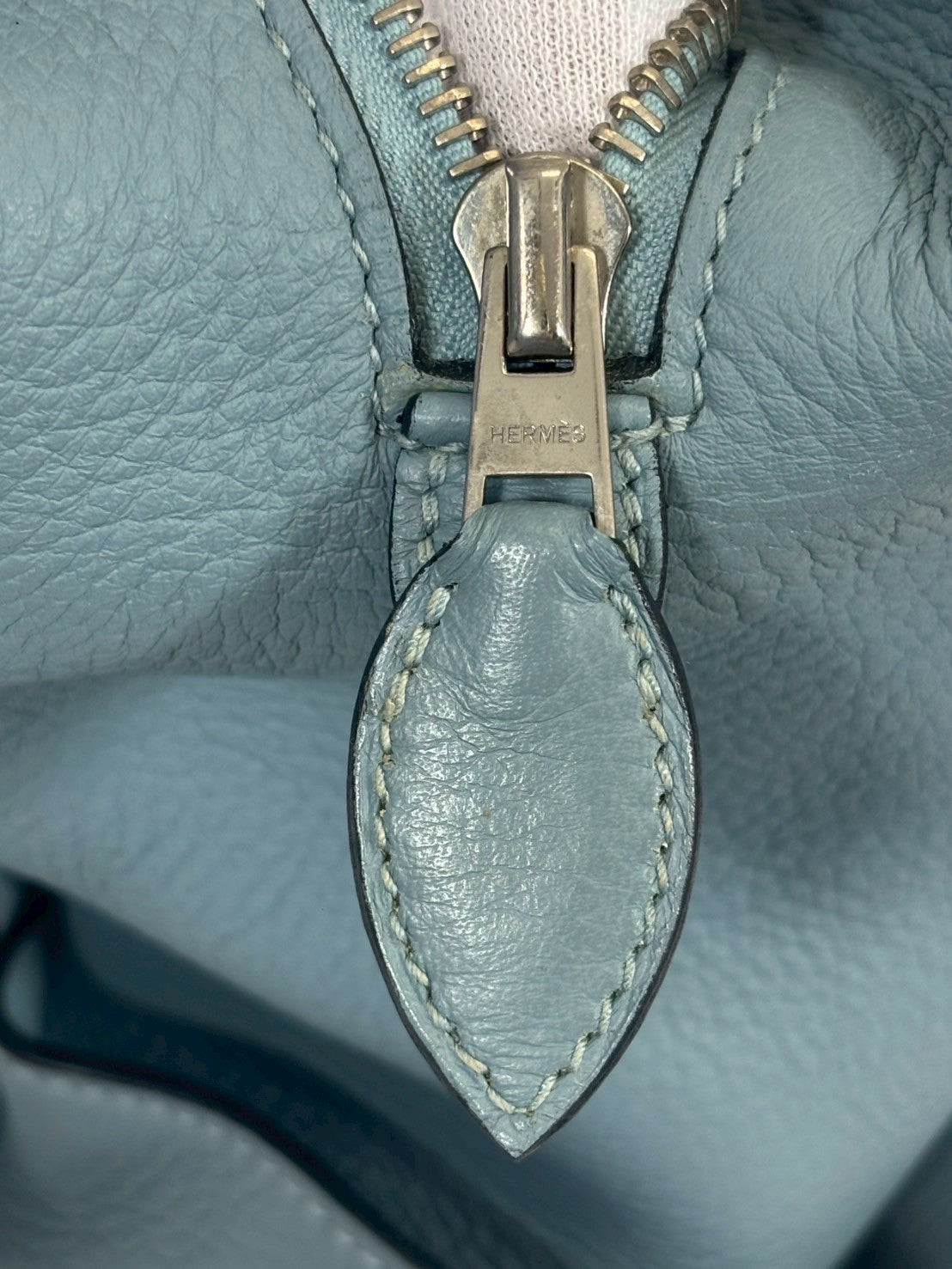 Hermès Pur Sangle 31, □M stamped, 2016, Taurillon Clemence leather, Ciel, silver hardware
