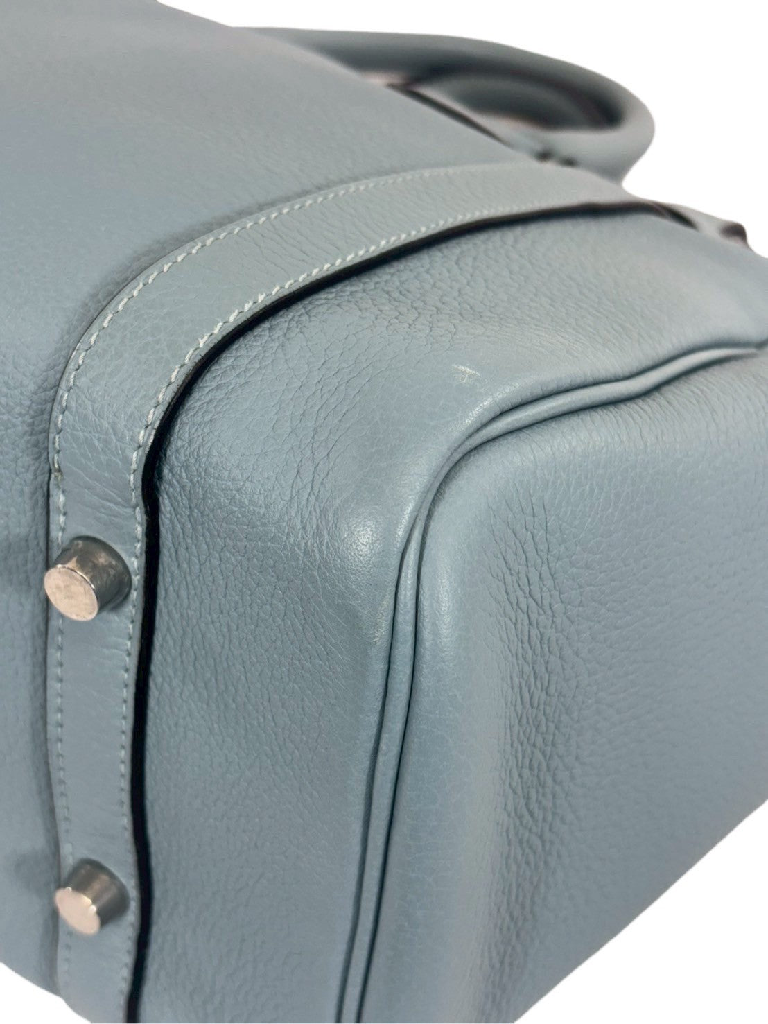 Hermès Pur Sangle 31, □M stamped, 2016, Taurillon Clemence leather, Ciel, silver hardware
