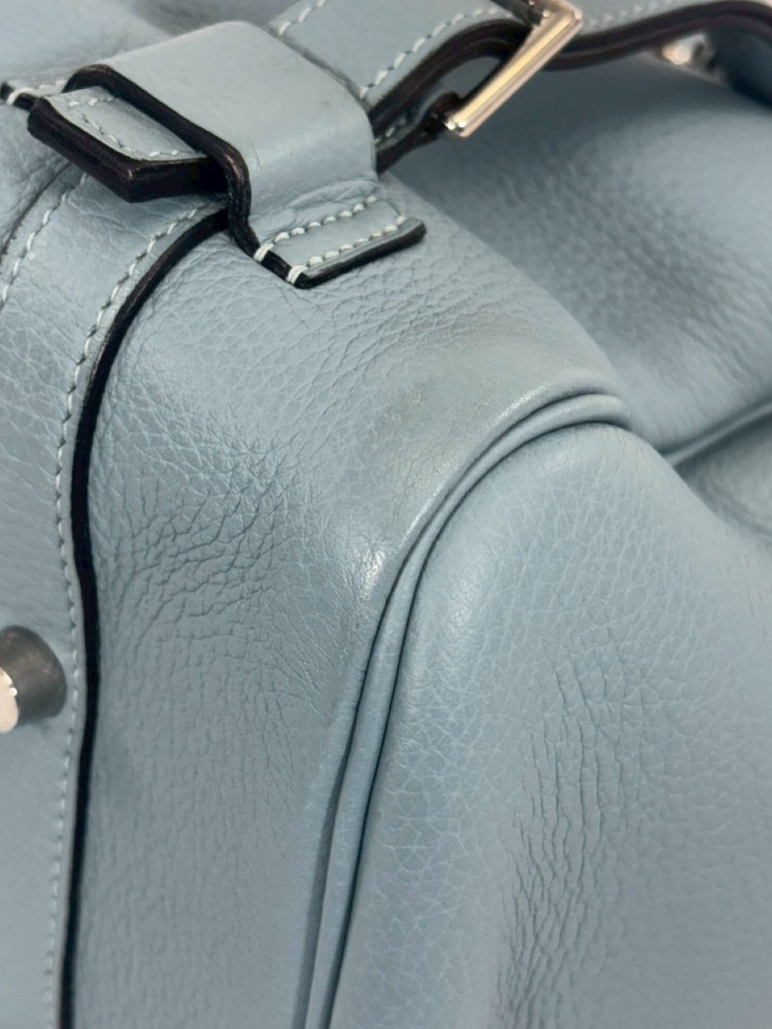 Hermès Pur Sangle 31, □M stamped, 2016, Taurillon Clemence leather, Ciel, silver hardware